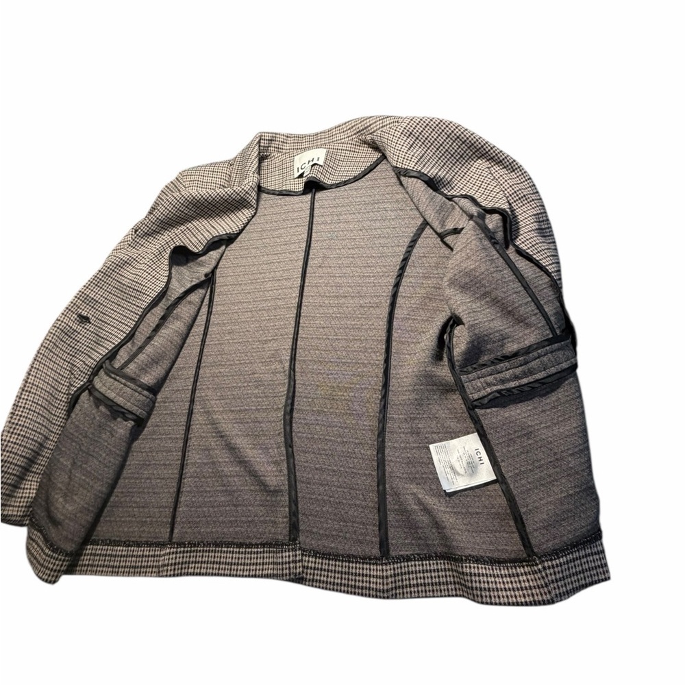 ICHI Women's Classic Brown and Tan Houndstooth Blazer XXL - Picture 13 of 16